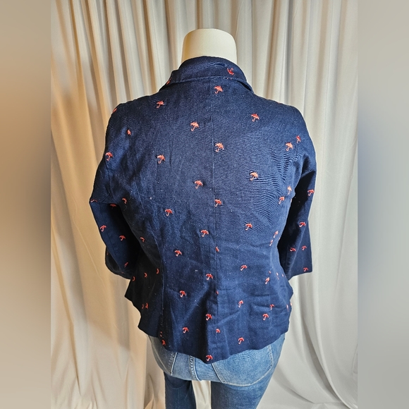 Modcloth Legendary Lifestyle Umbrella Blazer Cotton Blend Size 16 3/4 sleeve - Picture 10 of 10